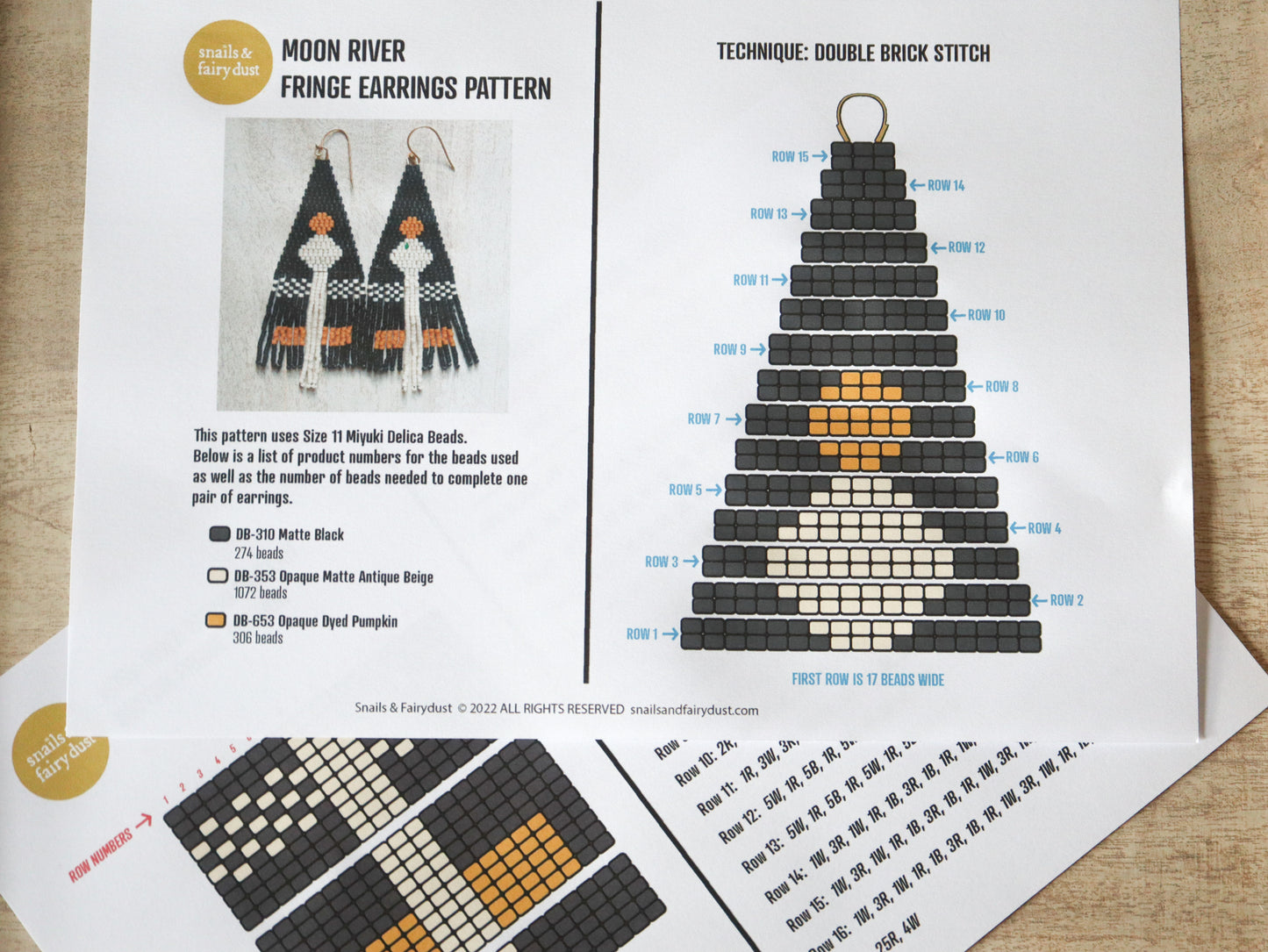 Moon River Beaded Earrings Pattern - Digital Download