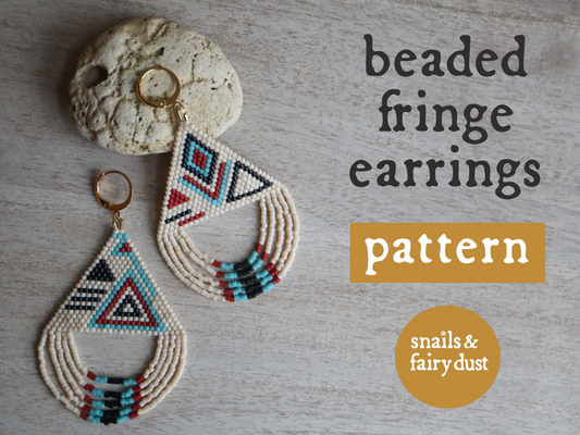 Ebb & Flow Beaded Looped Fringe Earrings Pattern - Digital Download