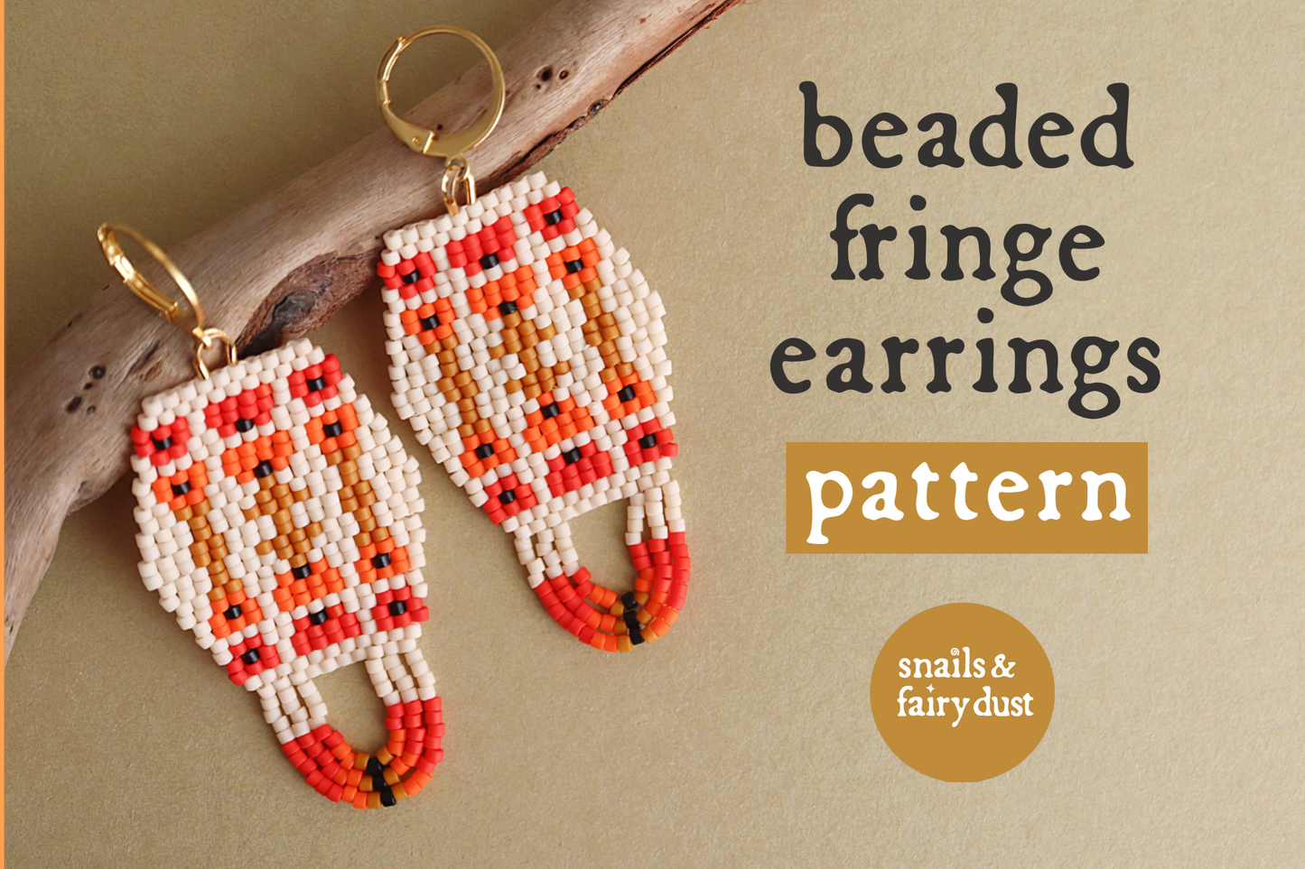 Pop of Poppy Beaded Fringe Earrings Beading Pattern - Digital Download
