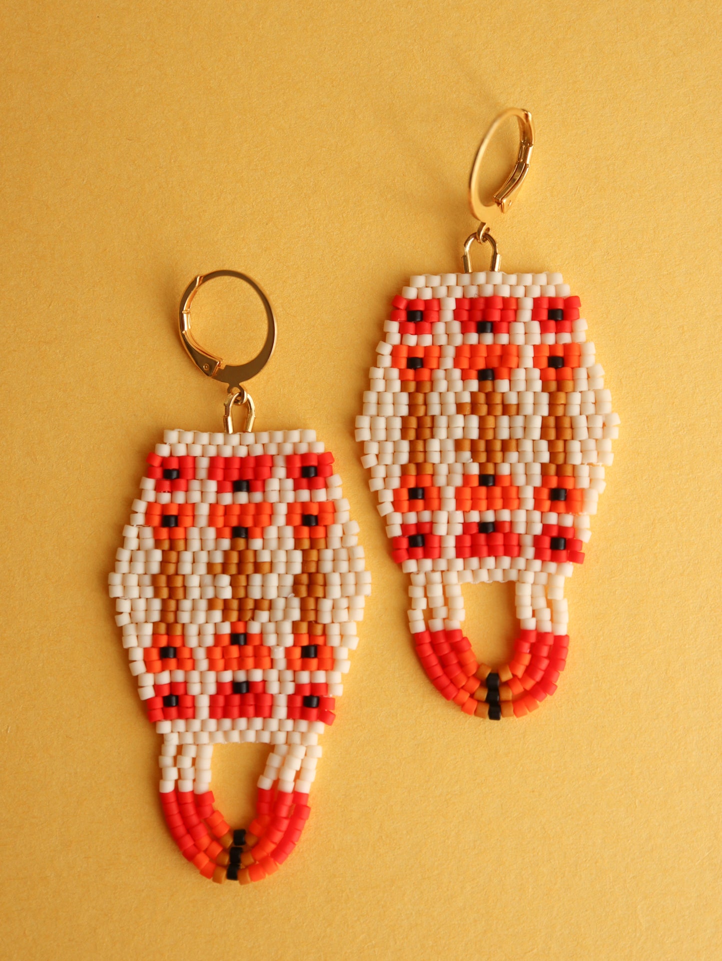 Pop of Poppy Beaded Fringe Earrings Beading Pattern - Digital Download