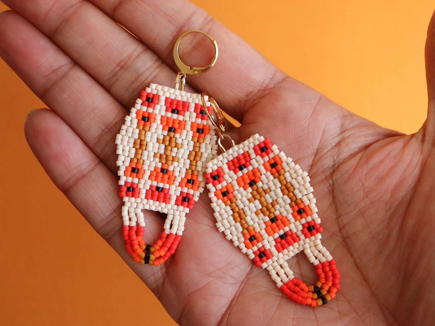 Pop of Poppy Beaded Fringe Earrings Beading Pattern - Digital Download