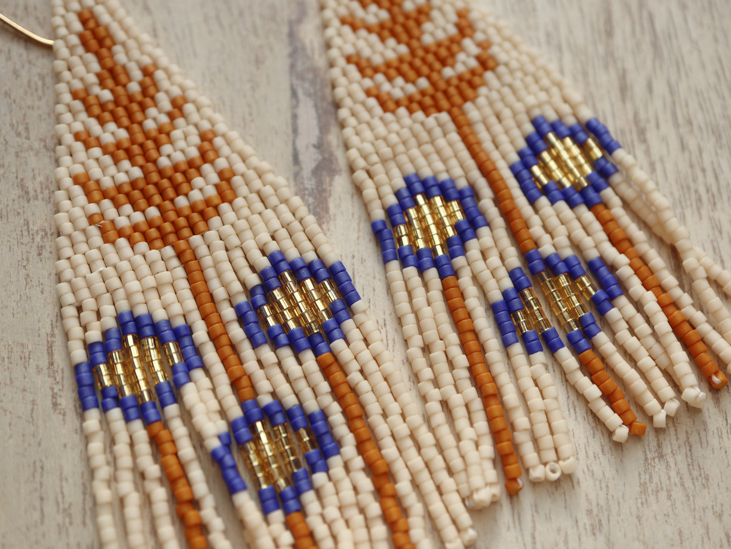 Goldenrod and Asters Beaded Earrings Pattern - Digital Download