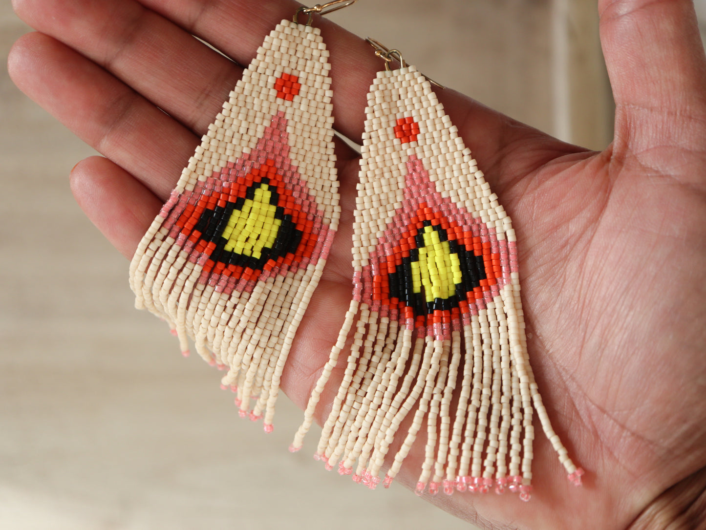 Spring Seed Beaded Earrings Pattern - Digital Download