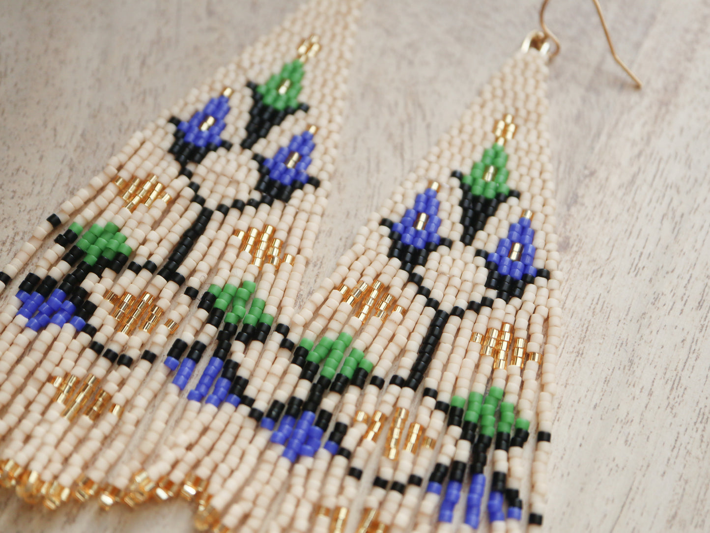 Green Garden Beaded Earrings Pattern - Digital Download