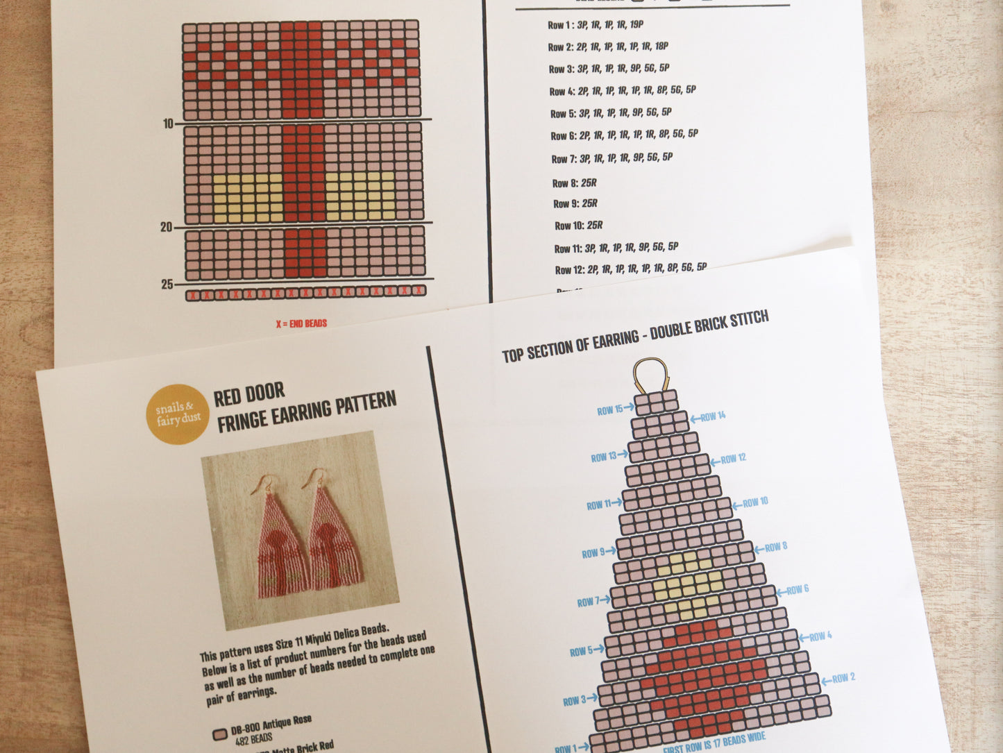 Red Door Beaded Earring Pattern