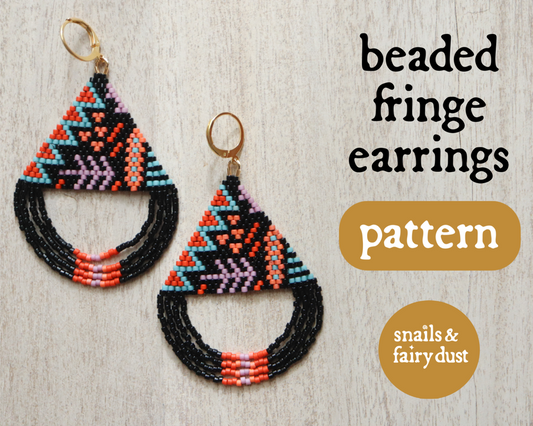 Sassy Summer Beaded Fringe Earrings Pattern - Digital Download