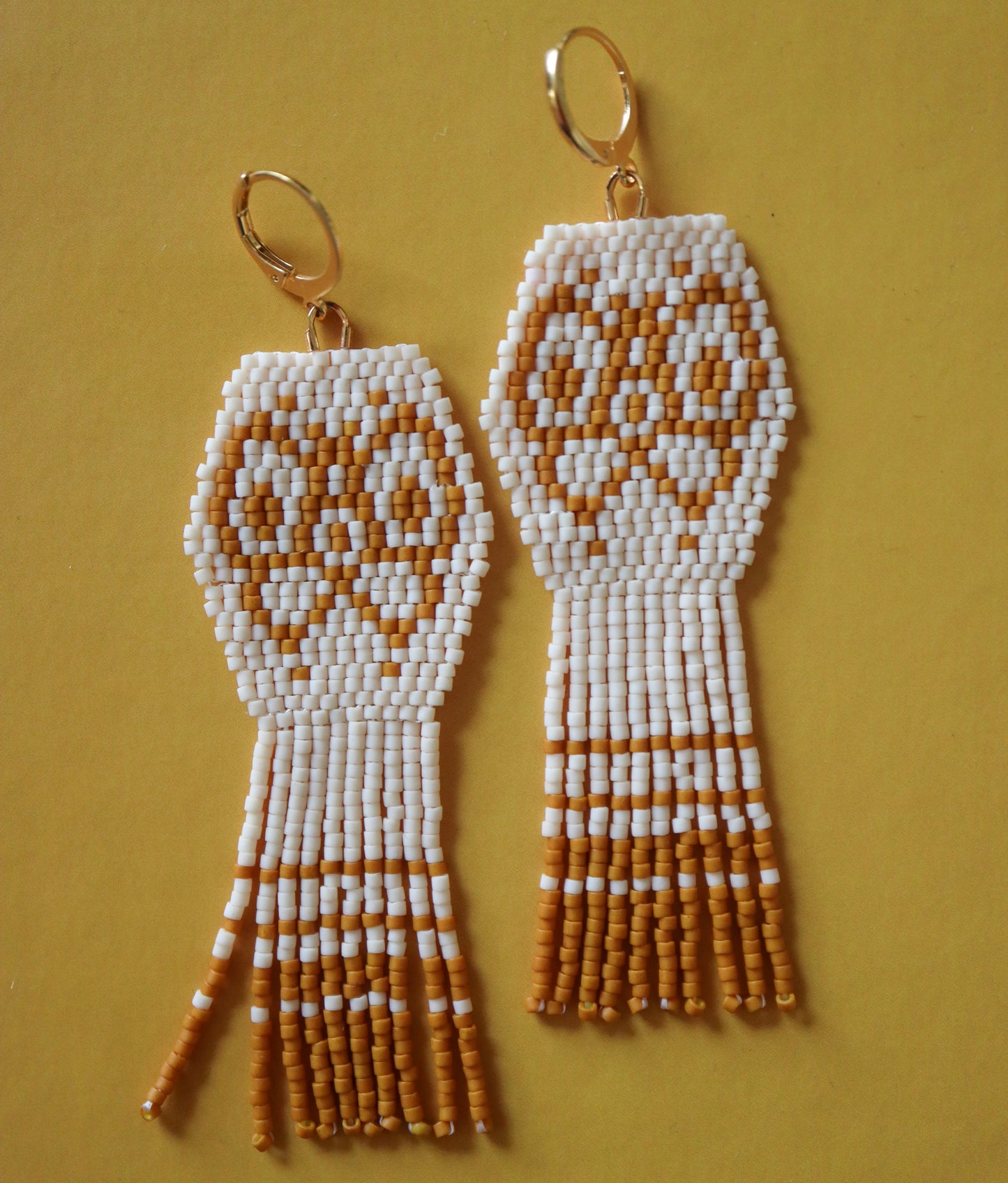 Butterfly Plate Fringe Earrings Beading Pattern - Digital Download