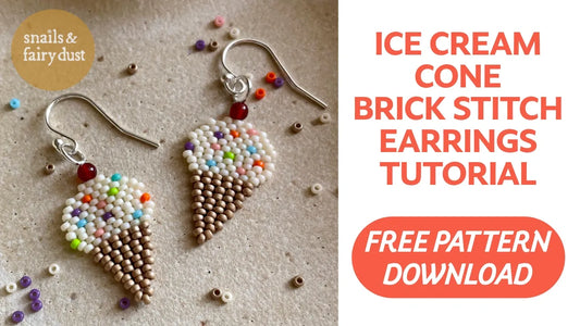 Ice Cream Cone Brick Stitch Earrings: A Sweet Beginner Project (with Free Pattern!)
