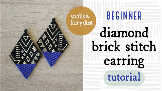 Diamond Brick Stitch Earrings: A Beginner Tutorial with a Bold Geometric Twist