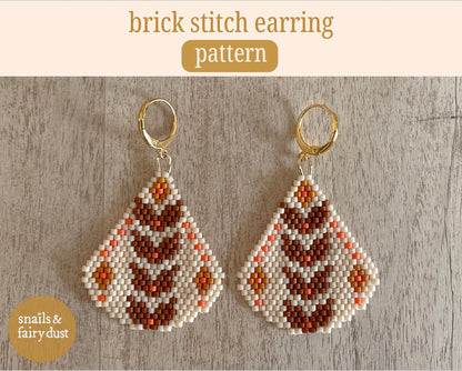 Crunchy Leaves Beaded Earring Pattern - Digital Download