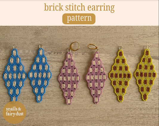 Ceres Brick Stitch Beaded Earring Pattern - Digital Download