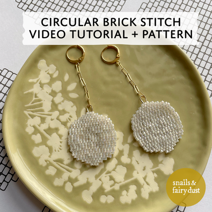 Circular Brick Stitch Earring Video Tutorial and Template