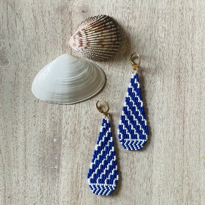 Indigo Zig Zag Beaded Earring Pattern - Digital Download