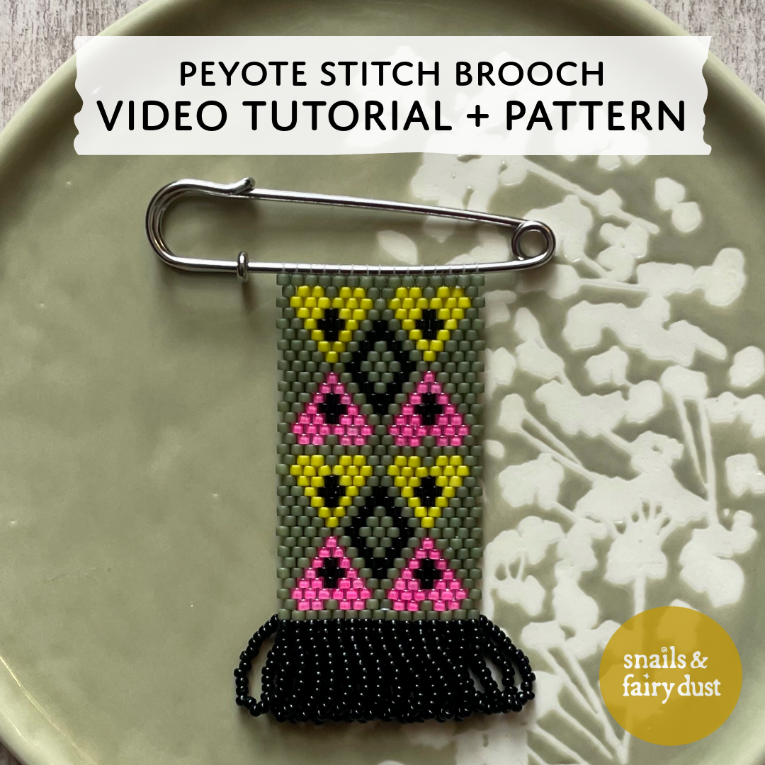 Peyote Stitch Brooch Tutorial + Pattern