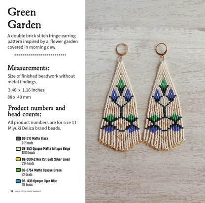 Learn To Make Brick Stitch Fringe Earrings: Step-By-Step Beading Tutorials Plus 20 Original Patterns | Ebook, Instant Download PDF