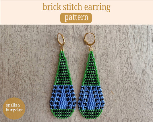 Rhiannon Brick Stitch Beaded Earring Pattern - Digital Download