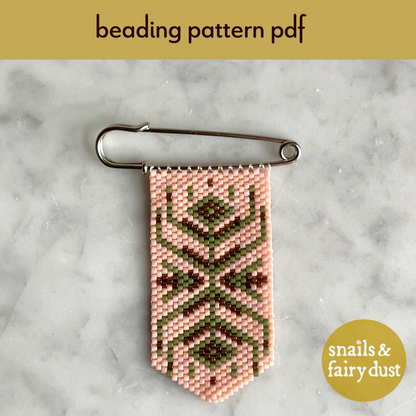 Undergrowth Peyote Stitch Charm Pin Beading Pattern | PDF