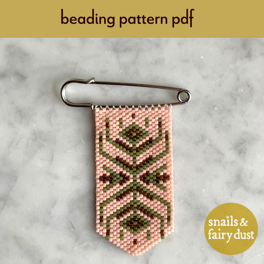 Undergrowth Peyote Stitch Charm Pin Beading Pattern | PDF