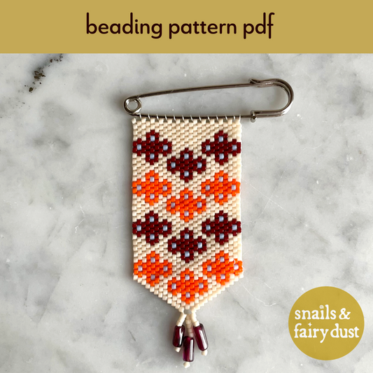 Equinox Garden Peyote Stitch Charm Pin Beading Pattern | PDF
