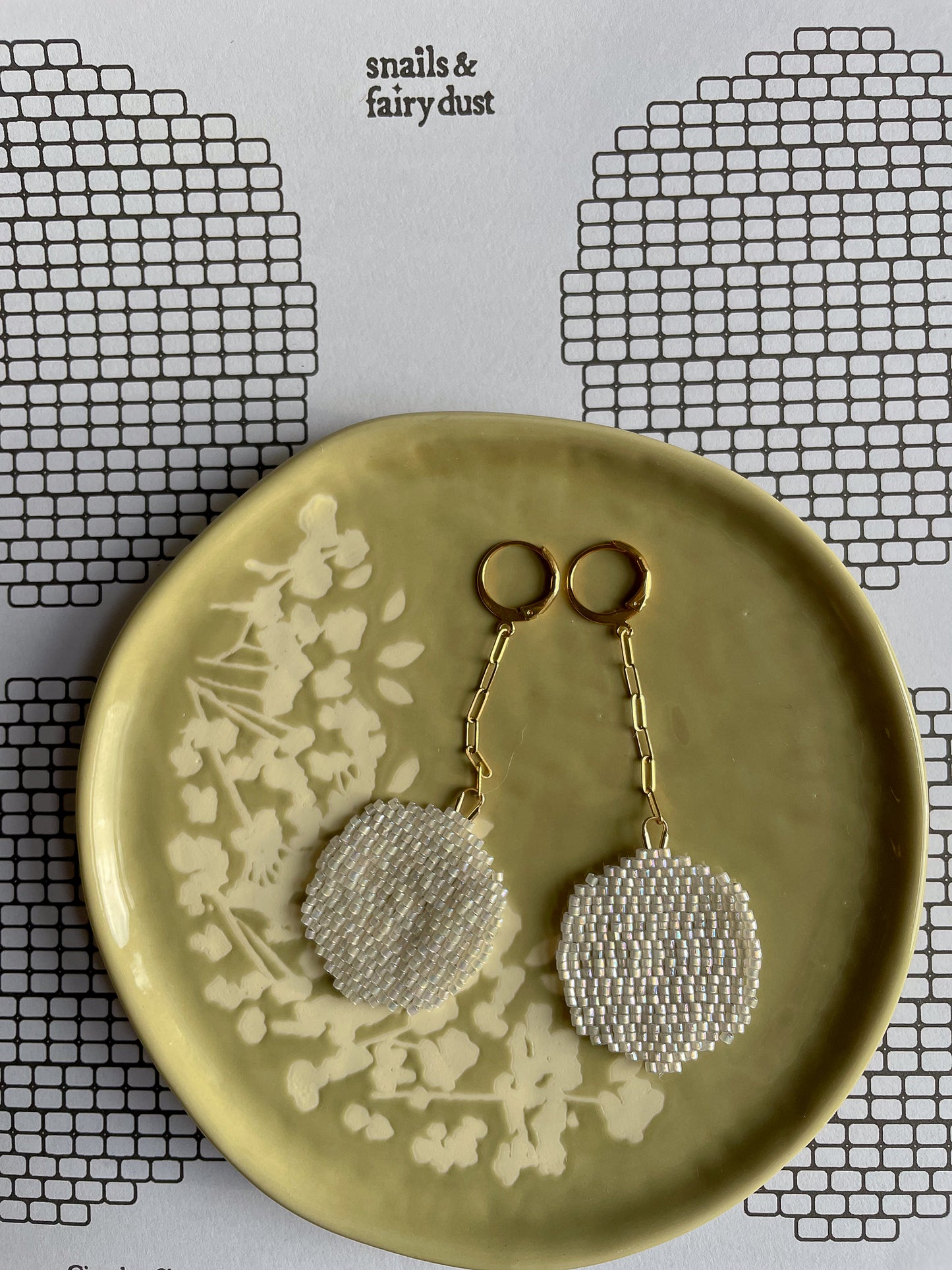 Circular Brick Stitch Earring Video Tutorial and Template