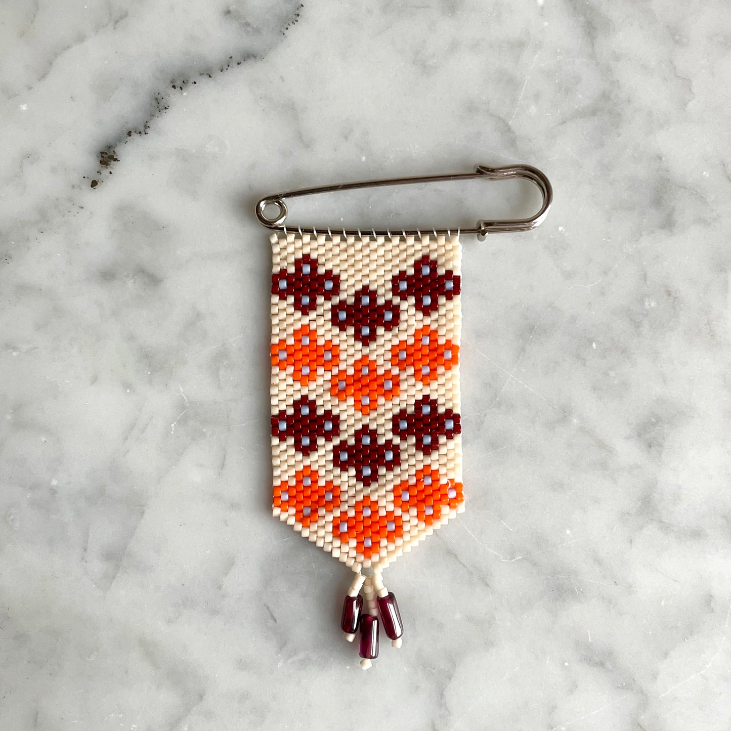 Equinox Garden Peyote Stitch Charm Pin Beading Pattern | PDF