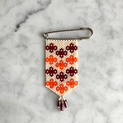 Equinox Garden Peyote Stitch Charm Pin Beading Pattern | PDF