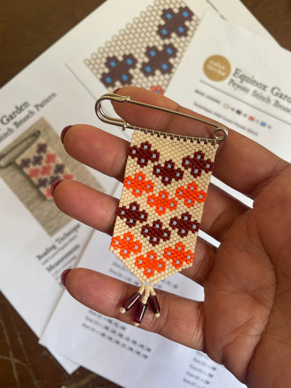 Equinox Garden Peyote Stitch Charm Pin Beading Pattern | PDF