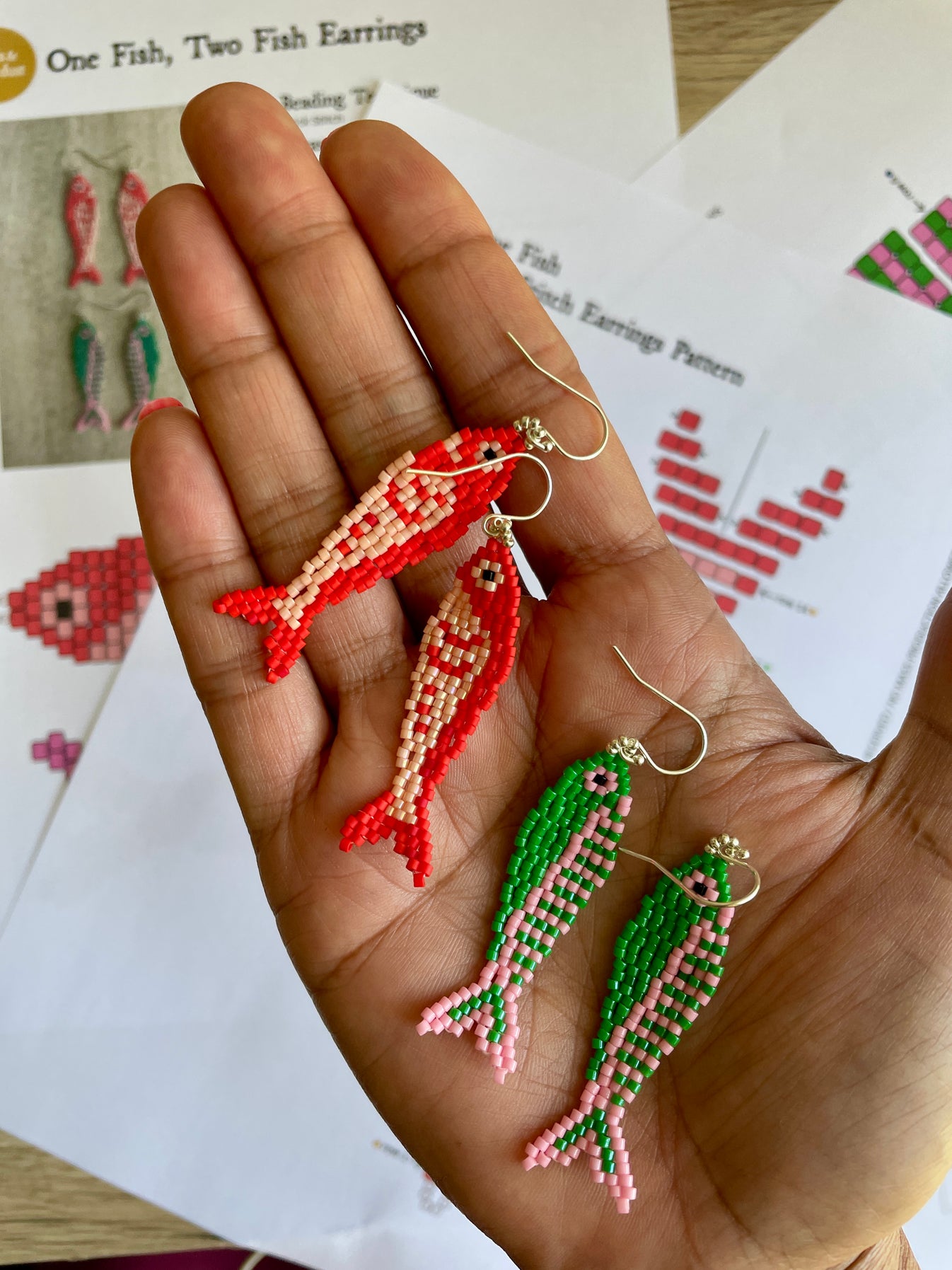 Beaded Fish Earring Pattern - Brick Stitch Digital Download Beading ...