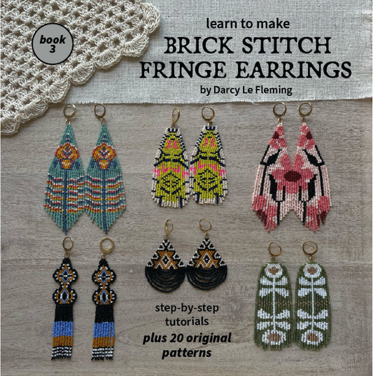 Digital PDF Download - Learn to Make Brick Stitch Fringe Earrings Book 3