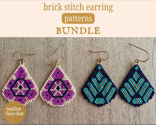 Flower Power - Beaded Earring Pattern Bundle 2 Instant Download PDFs