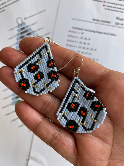 Night Poppies Beaded Earring Pattern PDF