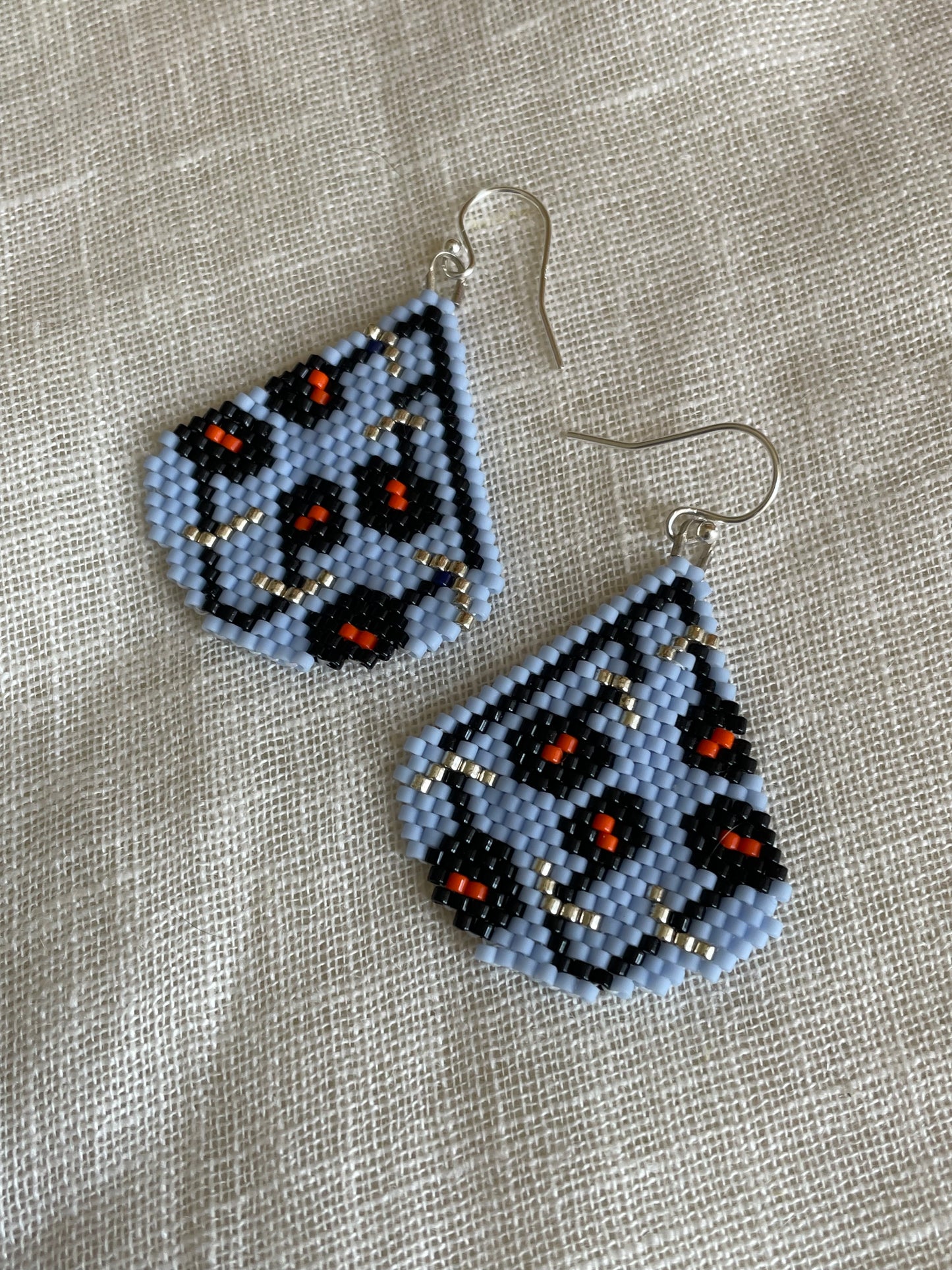 Night Poppies Beaded Earring Pattern PDF
