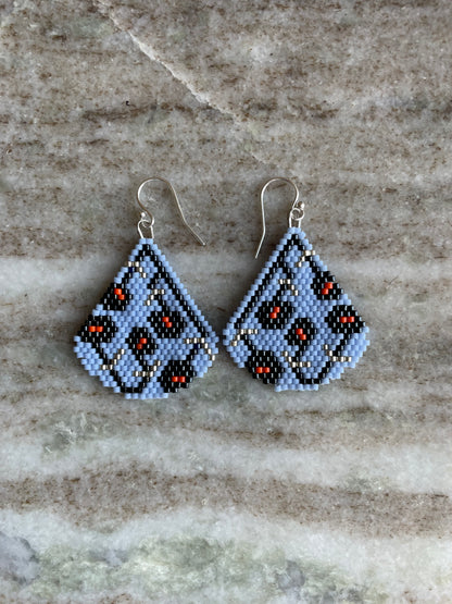 Night Poppies Beaded Earring Pattern PDF