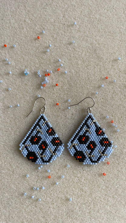Night Poppies Beaded Earring Pattern PDF