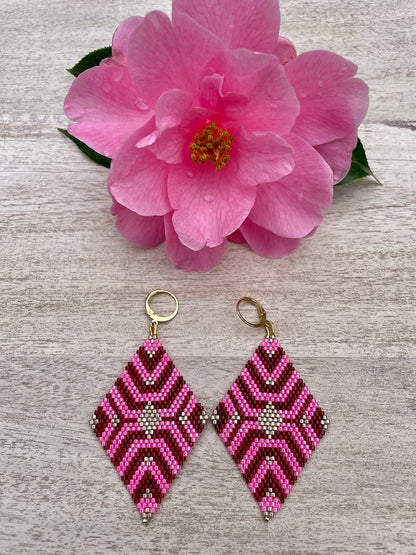 Camellia Season Diamond Earrings Pattern - Digital Download