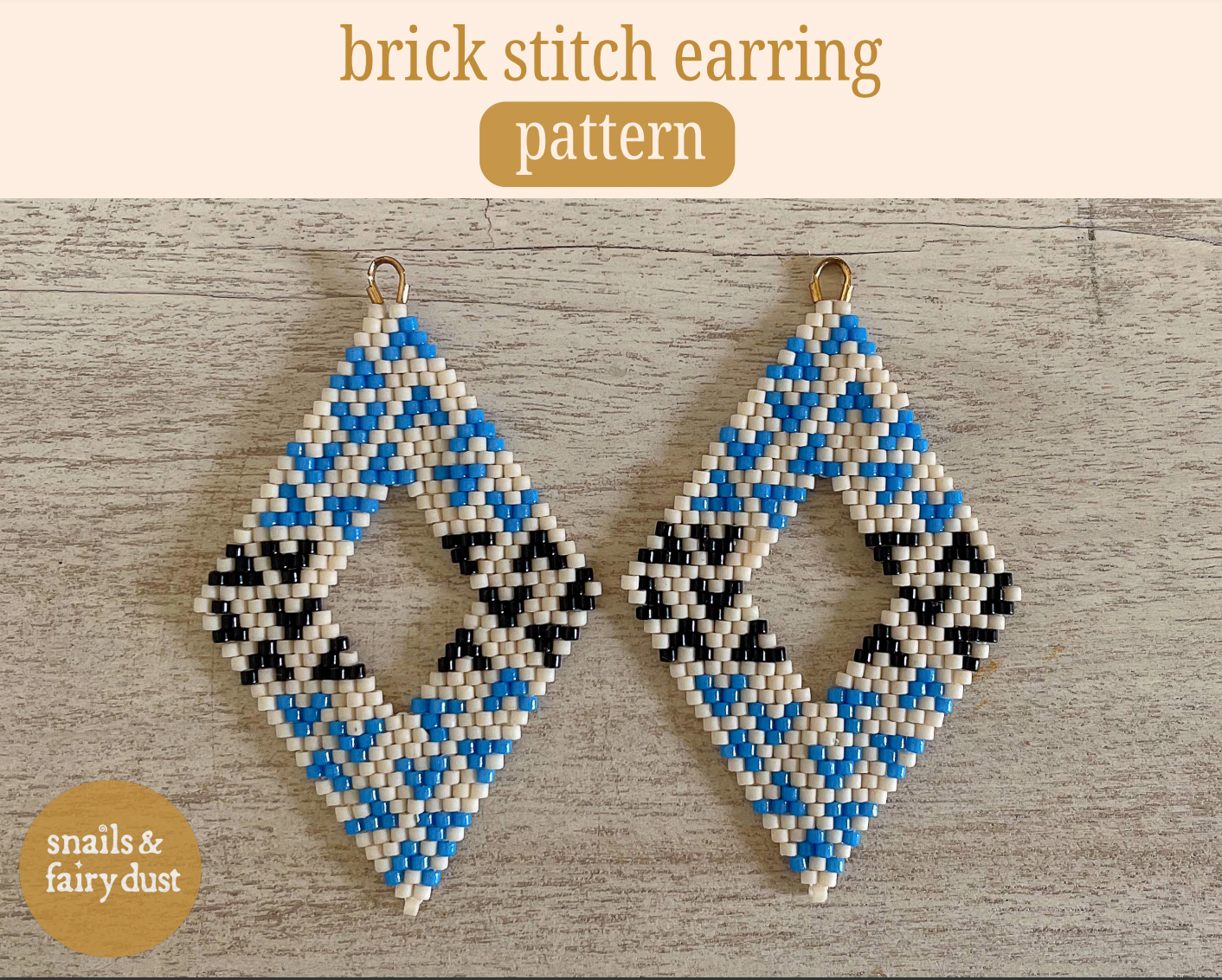 Moon Waves Beaded Earring Pattern- Digital Download PDF