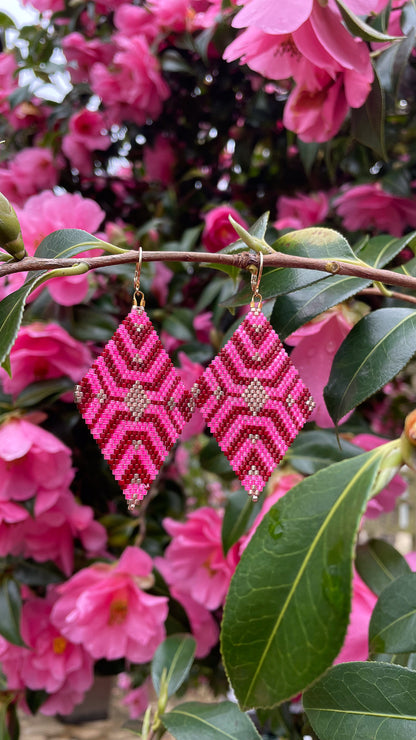 Camellia Season Diamond Earrings Pattern - Digital Download