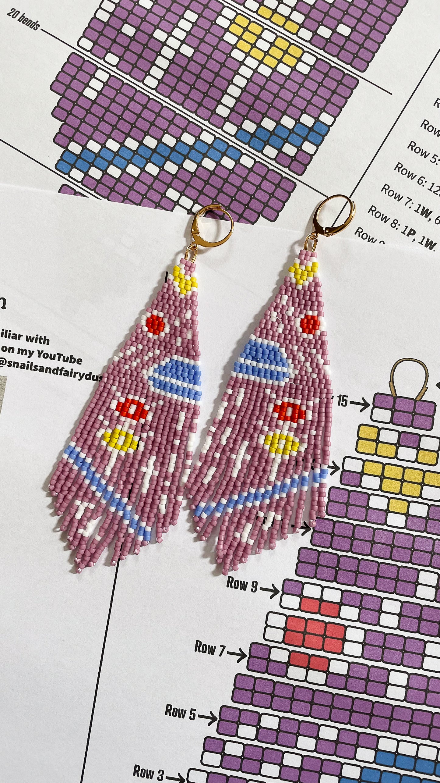 Jazz Fest Fringe Earring Pattern - Instant Download PDF