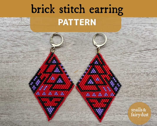 Disco! Diamond Brick Stitch Earrings Pattern - Digital Download