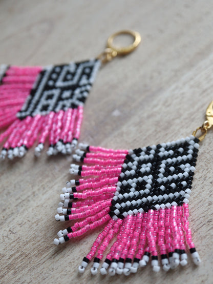 Flamingo Flamingo - Diamond Brick Stitch Beaded Earrings Pattern PDF Digital Download