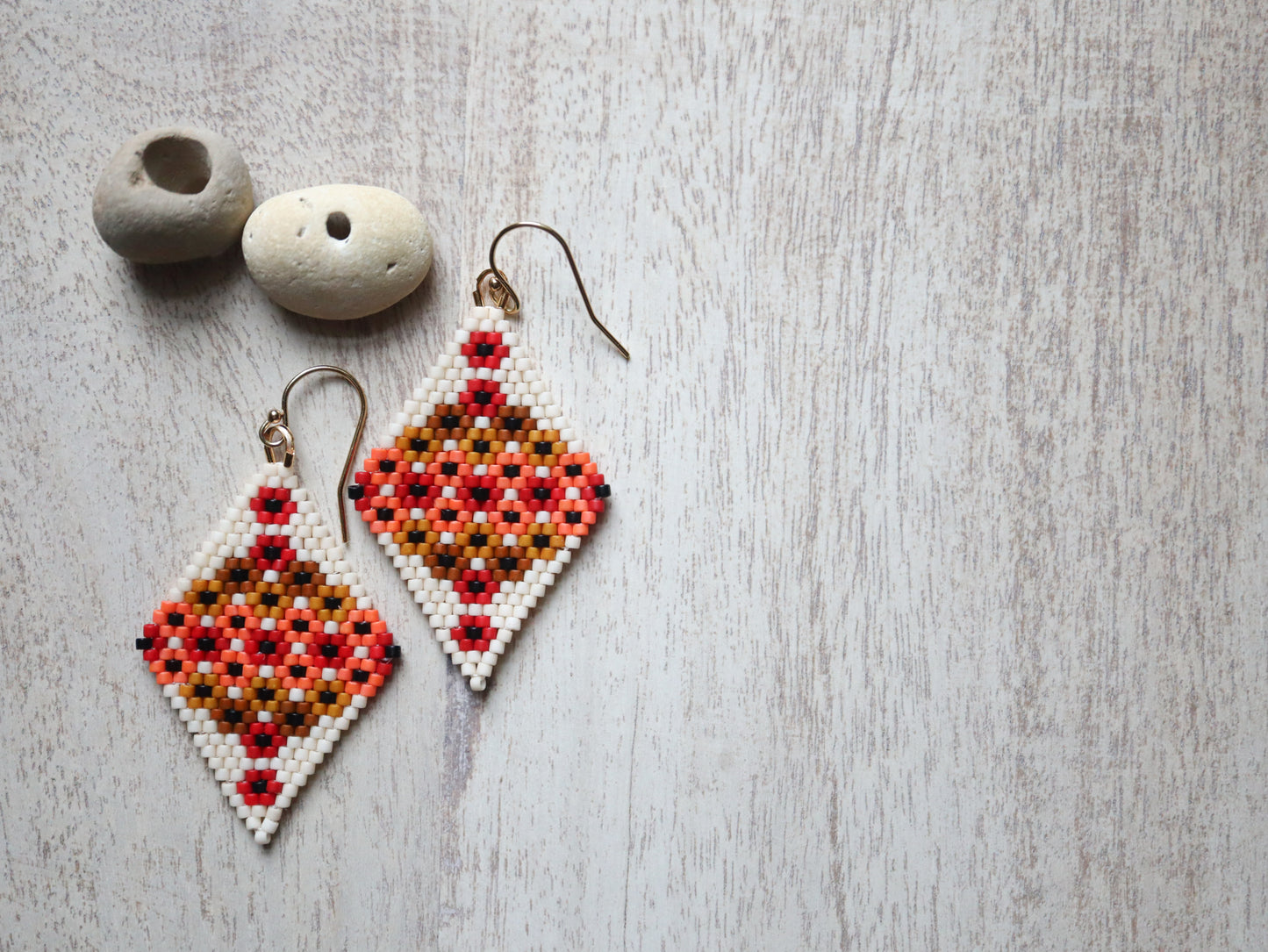 Flower Fields Sunset Diamond Earrings Pattern - Digital Download