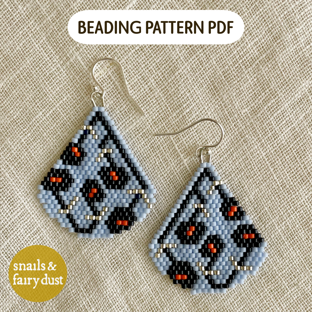 Night Poppies Beaded Earring Pattern PDF