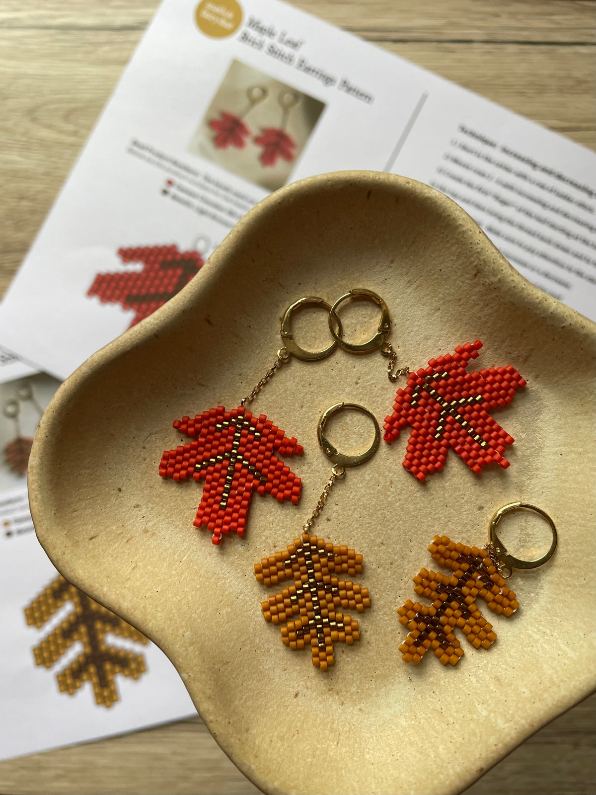 Maple and Oak Charm Beading Patterns AND Tutorial Video