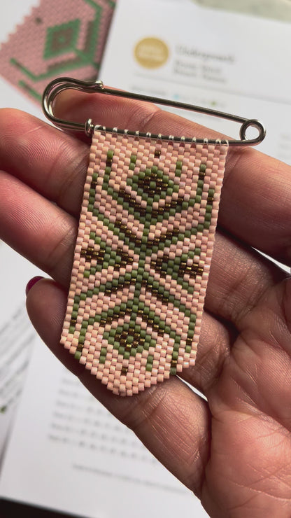 Undergrowth Peyote Stitch Charm Pin Beading Pattern | PDF
