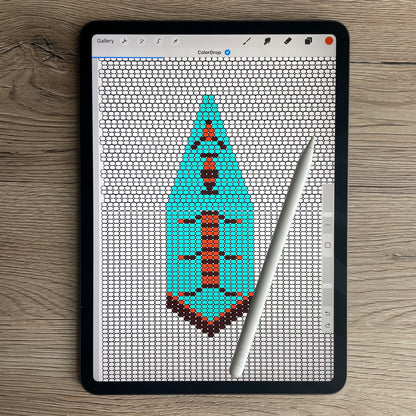 Full Page Brick Stitch and Fringe  Beading Template Bundle - Digital Beading Templates for Procreate or Print