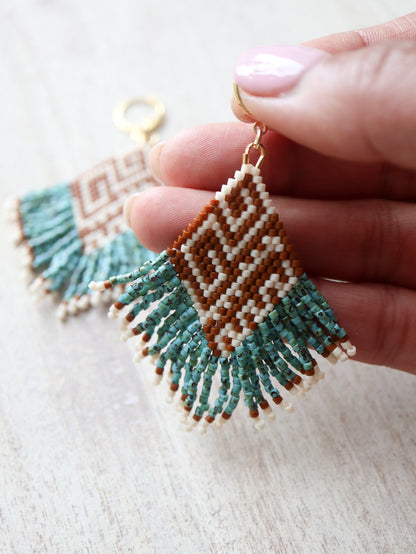 Beaded Fringe Earring Pattern Turquoise