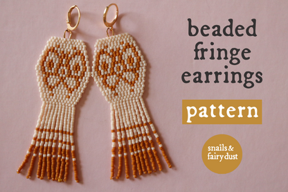 Butterfly Plate Fringe Earrings Beading Pattern - Digital Download