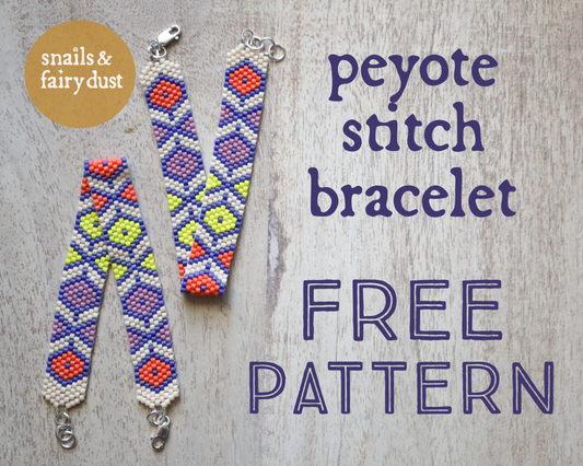Peyote Stitch Bracelet Pattern - FREE Instant Download