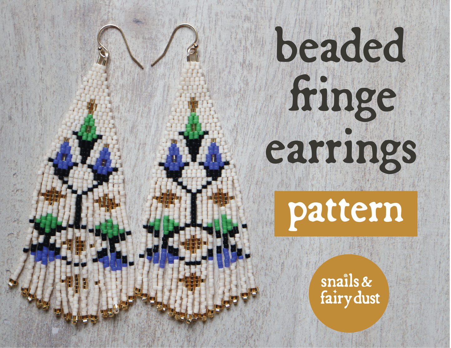 Green Garden Beaded Earrings Pattern - Digital Download