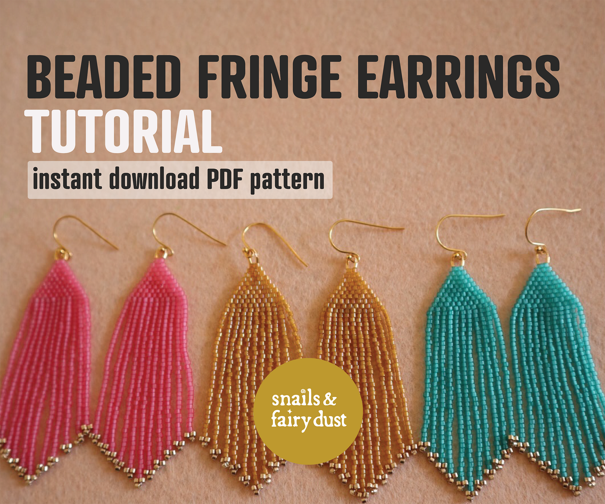 Beaded Fringe Earrings Tutorial - Digital Download – Snails and